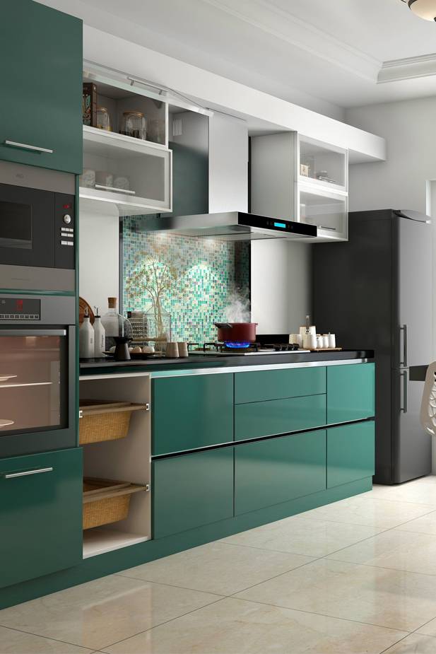 Dark Green minimalist Kitchen Color