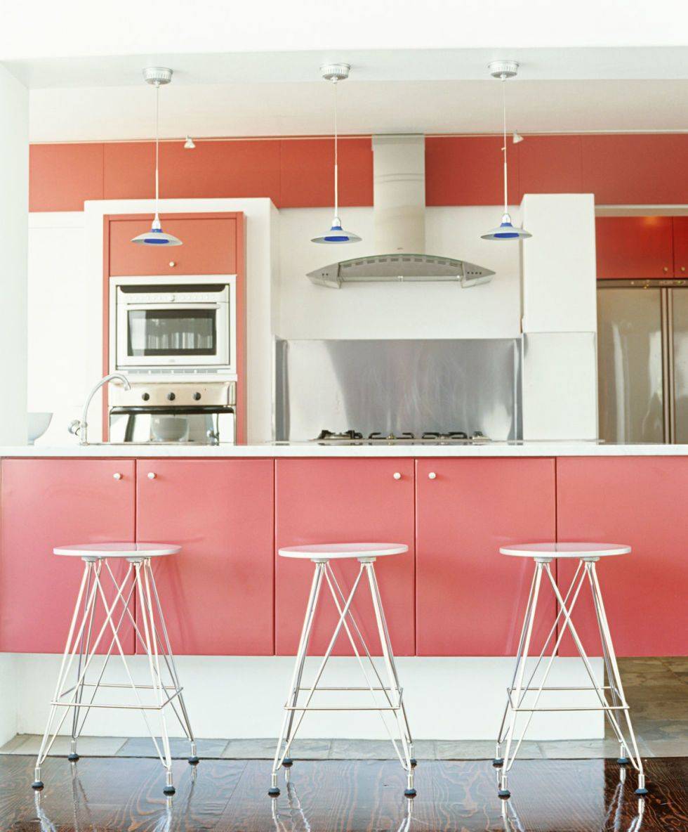 Pink Salmon minimalist Kitchen Color